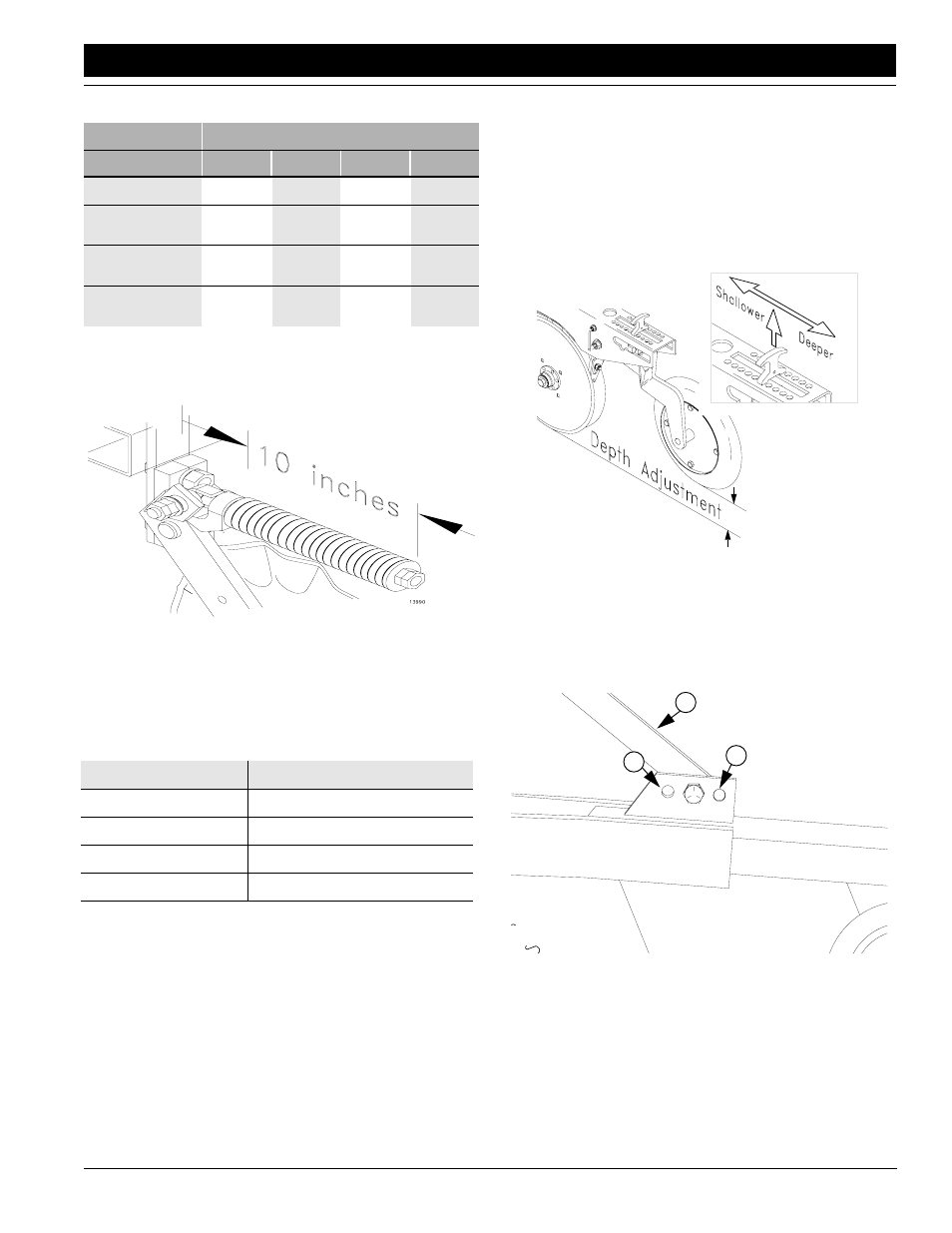 Spring length, Opener depth, Press wheel adjustment opener mounting | Great Plains 1005NT Operator Manual User Manual | Page 15 / 39