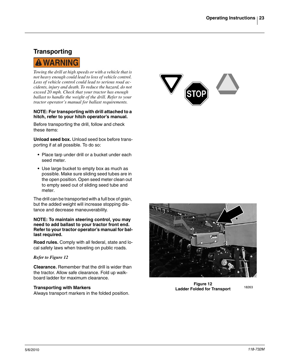 Transporting | Great Plains 1520P Operator Manual User Manual | Page 25 / 134