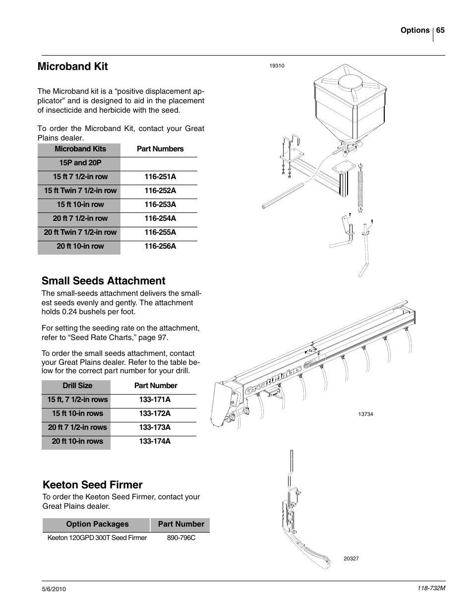 Microband kit, Small seeds attachment, Keeton seed firmer | Great Plains 1520P Operator Manual User Manual | Page 67 / 134