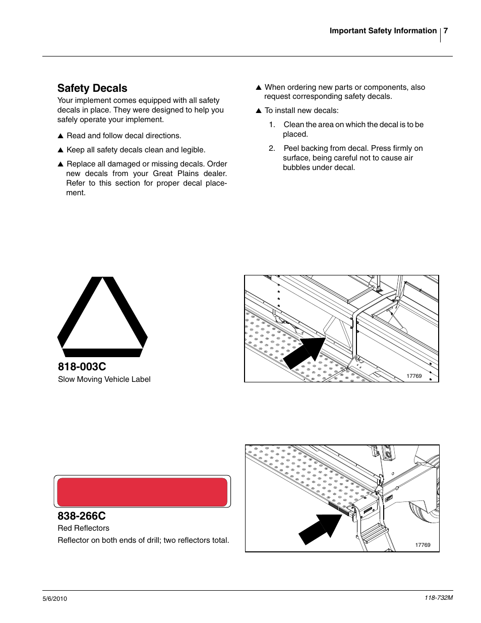 Safety decals, 003c, 266c | Great Plains 1520P Operator Manual User Manual | Page 9 / 134