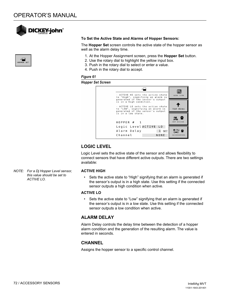 Operator’s manual | Great Plains DICKEY-john MVT Monitor Operator User Manual | Page 81 / 122