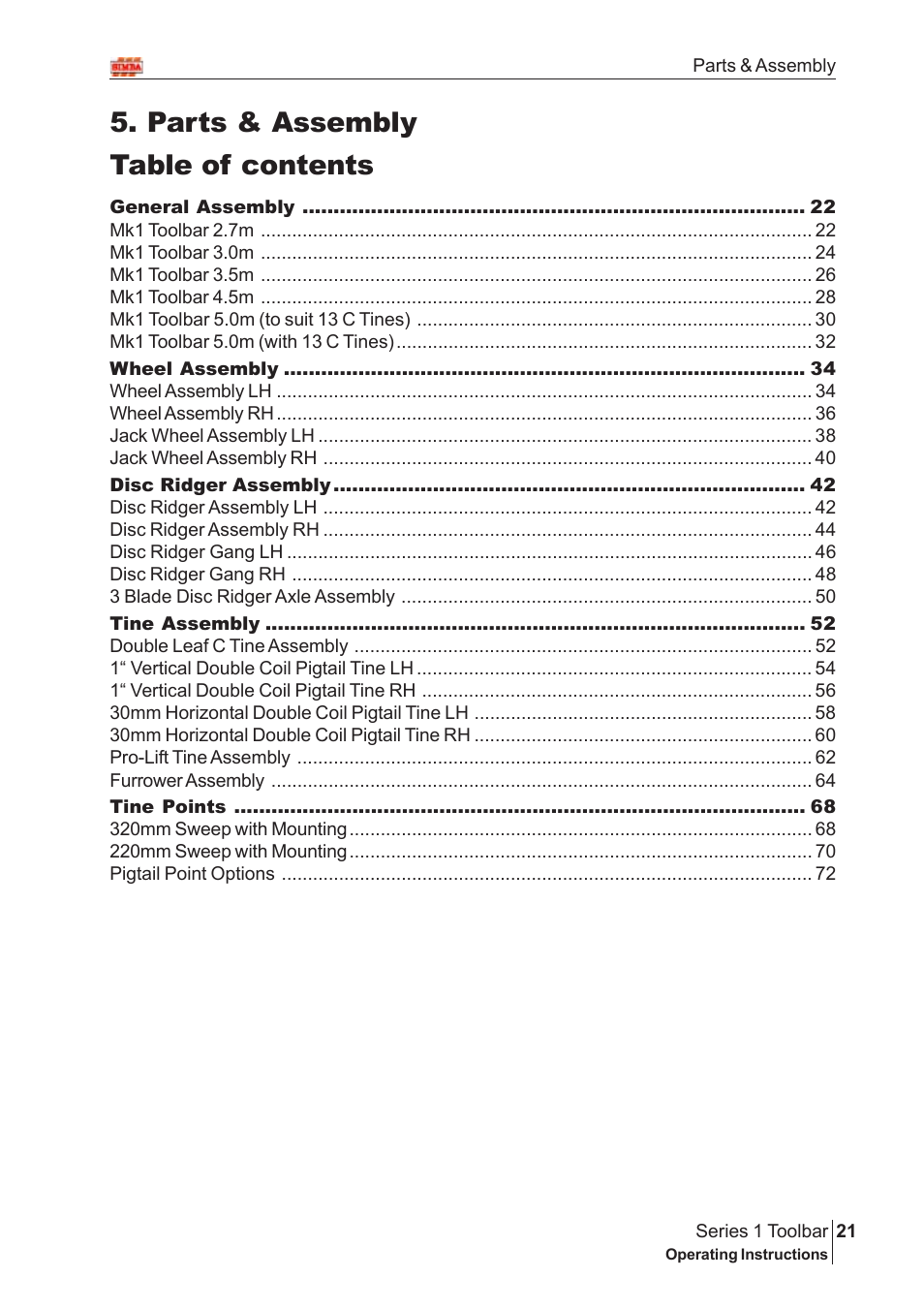 Great Plains Series 1 Toolbar Assembly Instructions User Manual | 54 pages