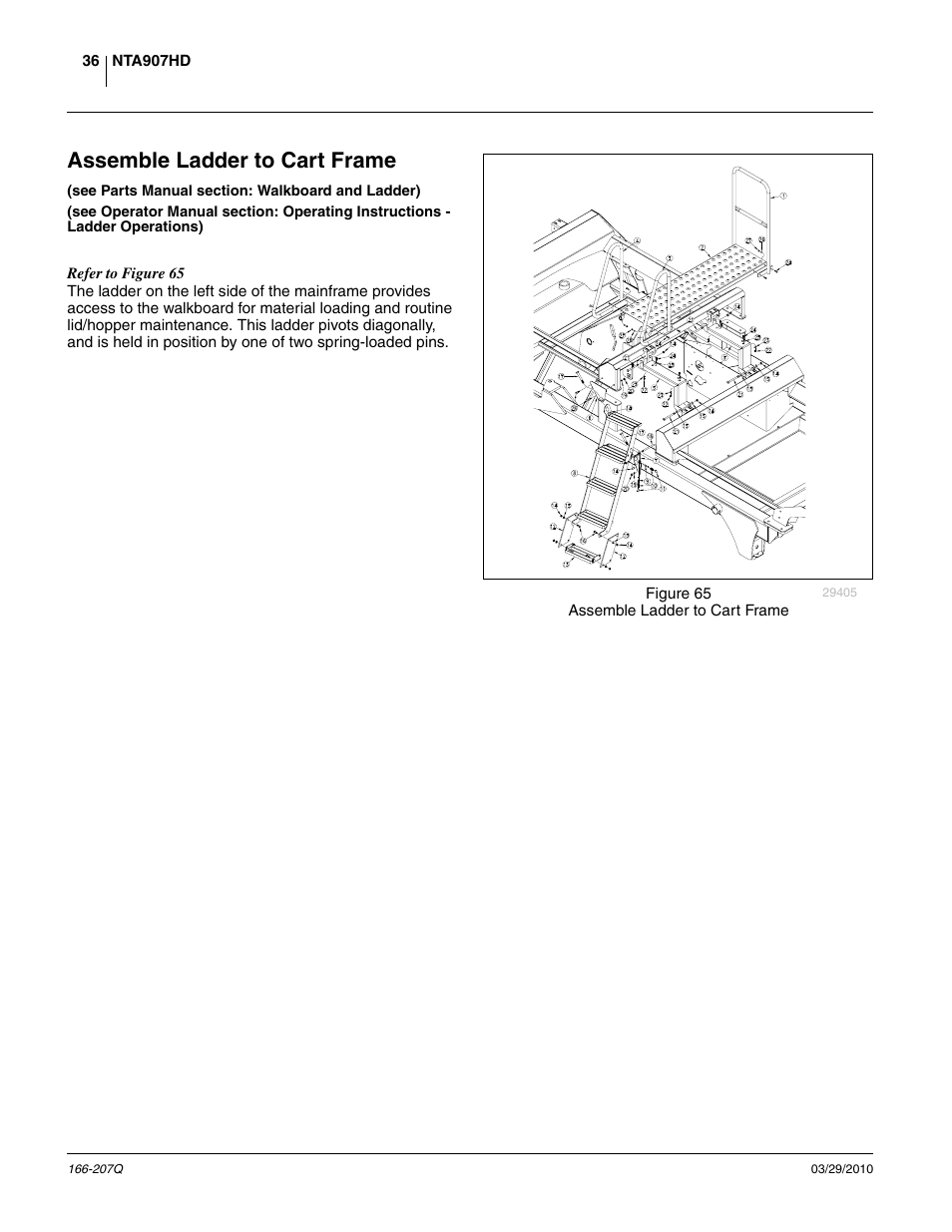 Assemble ladder to cart frame | Great Plains NTA3007HD Predelivery Manual User Manual | Page 40 / 70