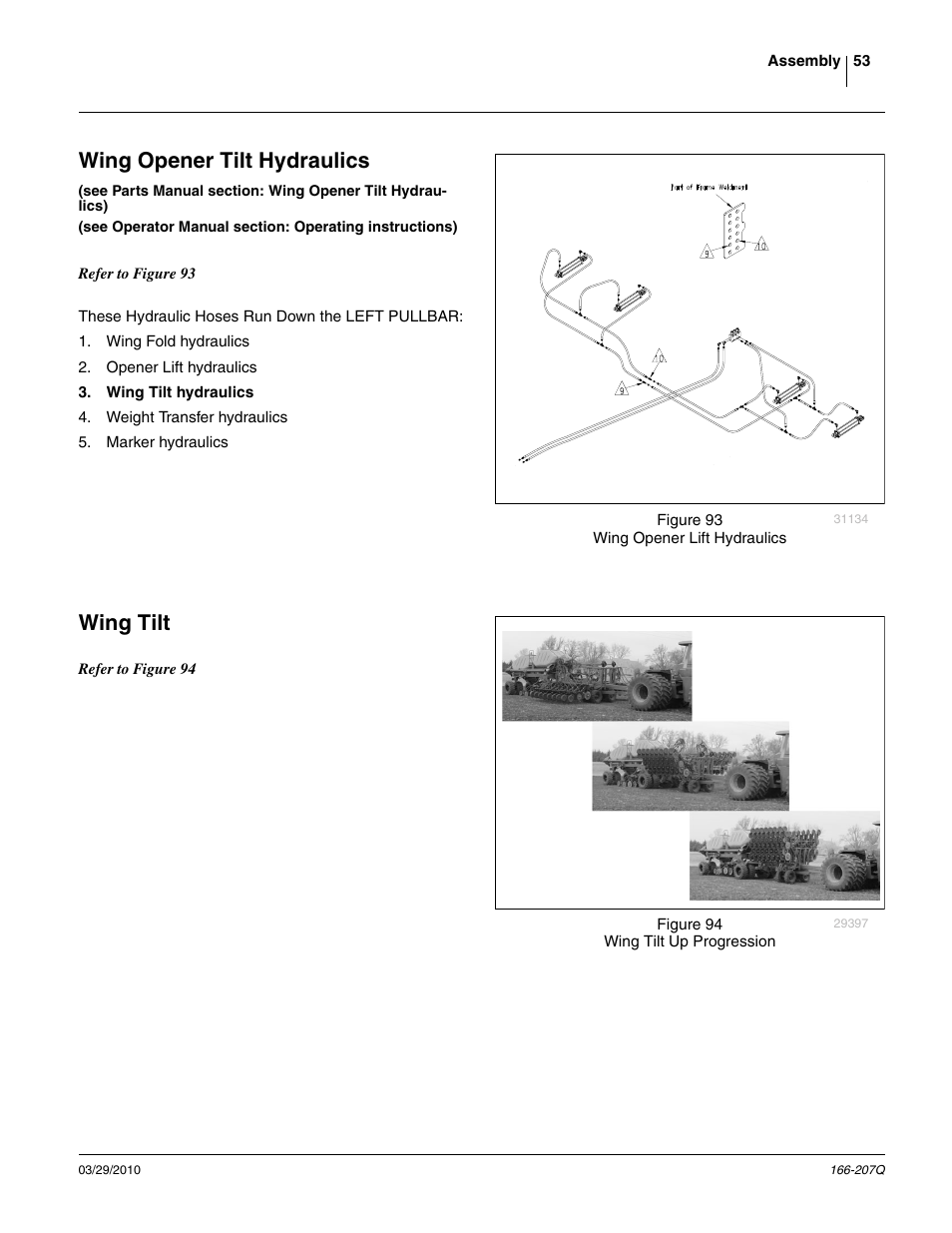 Wing opener tilt hydraulics, Wing tilt | Great Plains NTA3007HD Predelivery Manual User Manual | Page 57 / 70