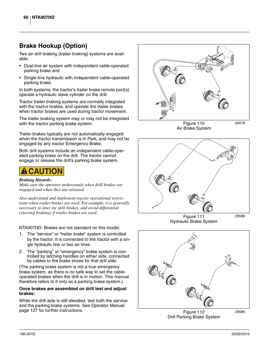 Brake hookup (option) | Great Plains NTA3007HD Predelivery Manual User Manual | Page 64 / 70