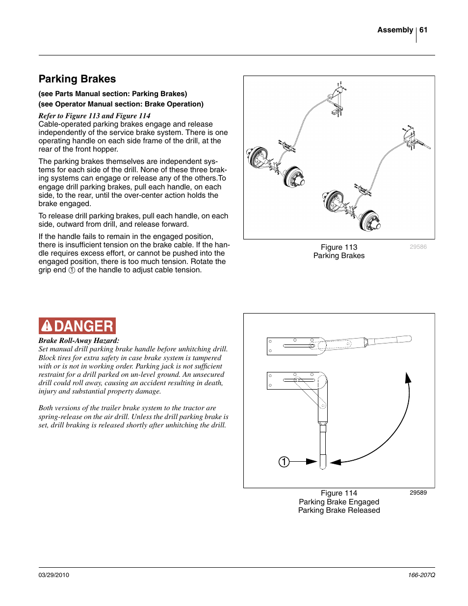 Parking brakes | Great Plains NTA3007HD Predelivery Manual User Manual | Page 65 / 70