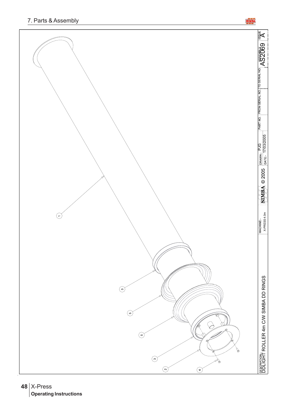 Aas20 69, X-press, 48 7. parts & assembly | Great Plains X-PresS 2005 Assembly Instructions User Manual | Page 14 / 20