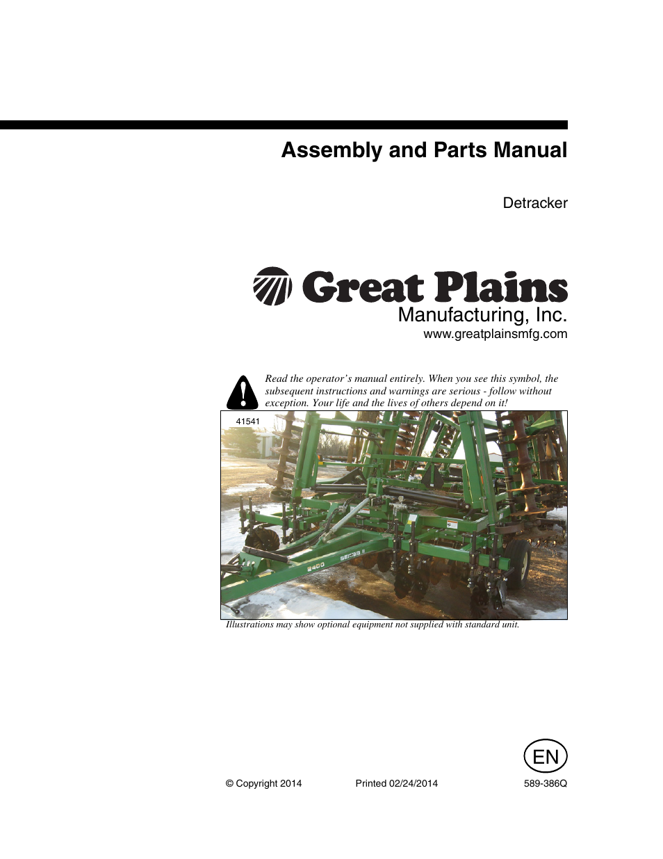 Great Plains Detracker Assembly Instructions User Manual | 12 pages