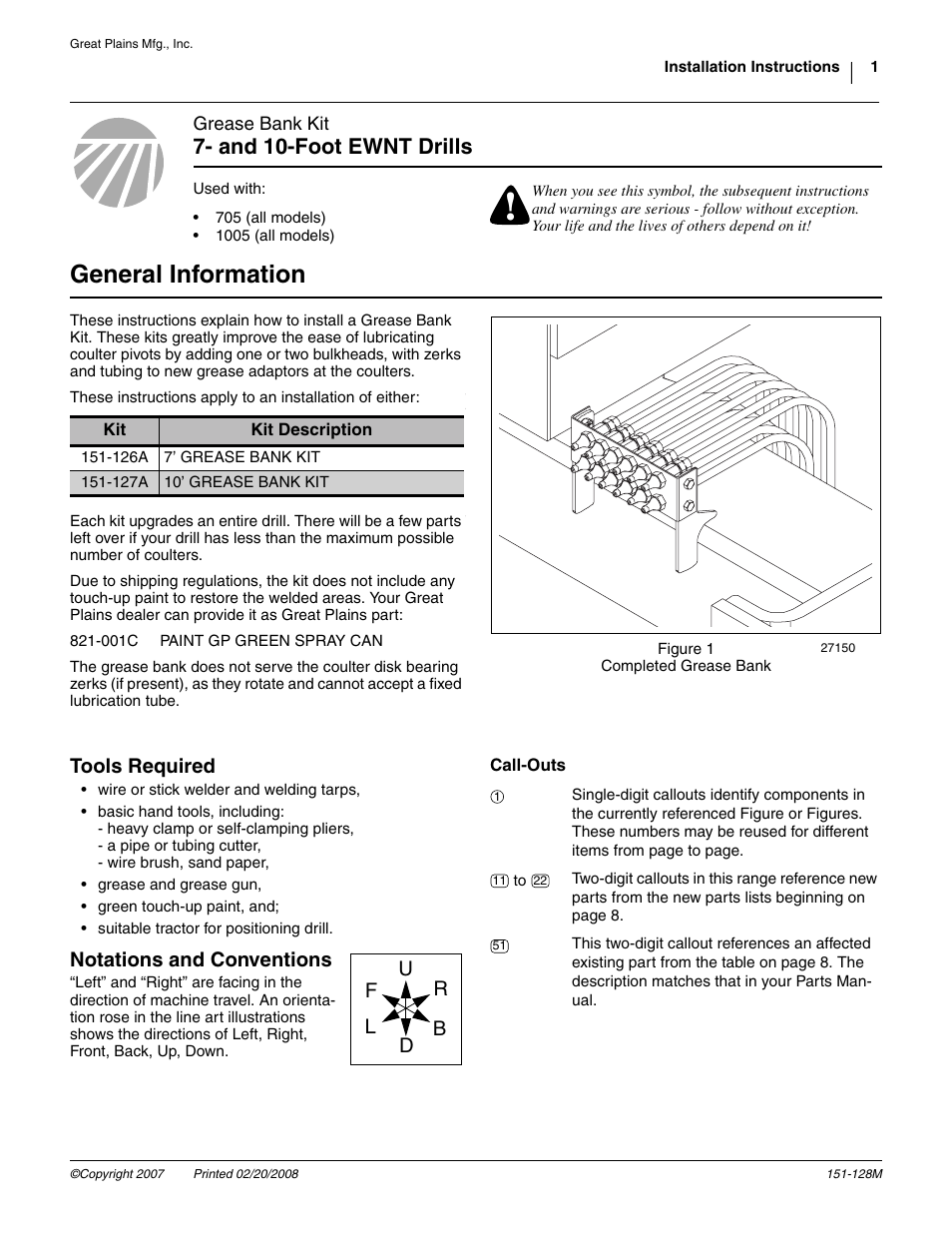 Great Plains 1005 Assembly Instructions User Manual | 8 pages