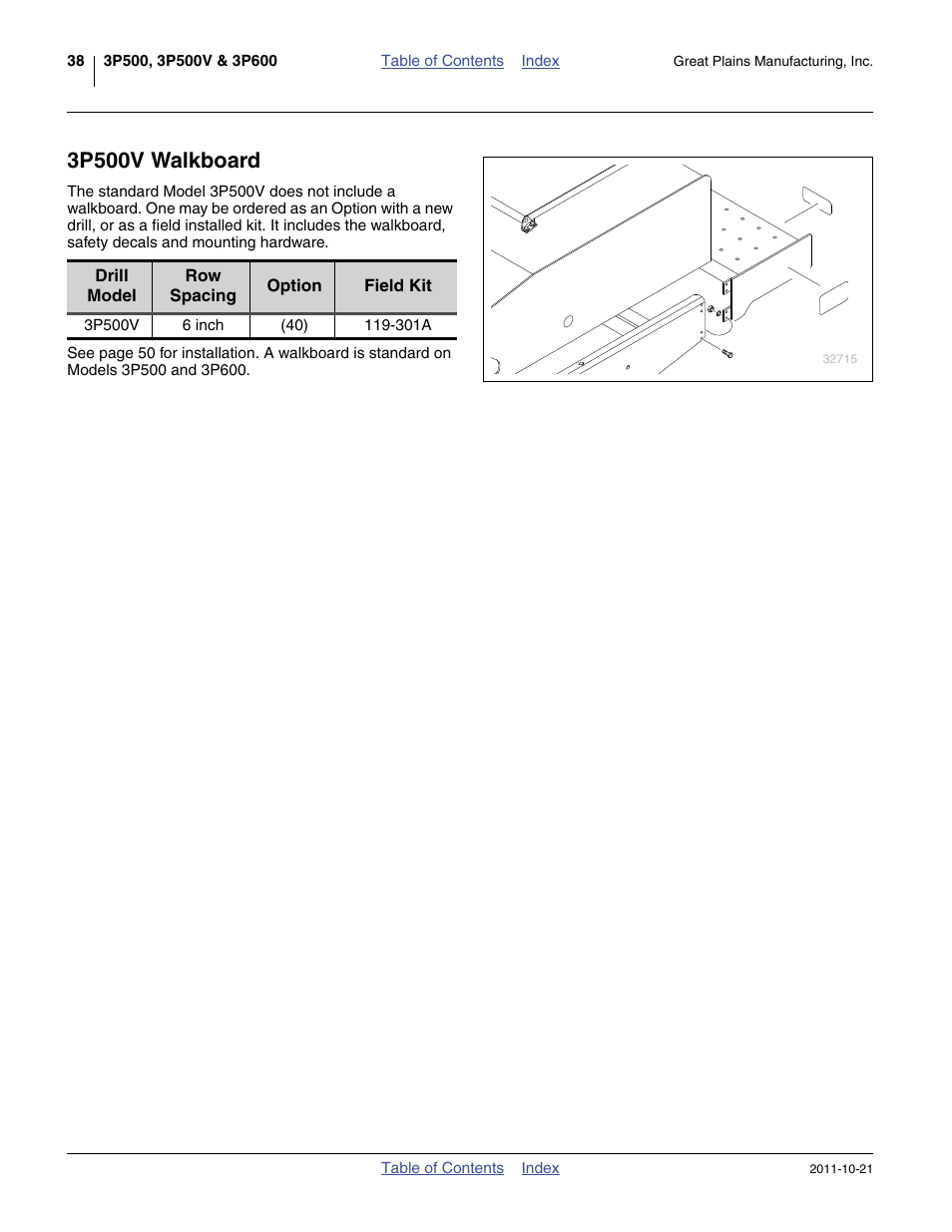 3p500v walkboard | Great Plains 3P600 Operator Manual User Manual | Page 42 / 60
