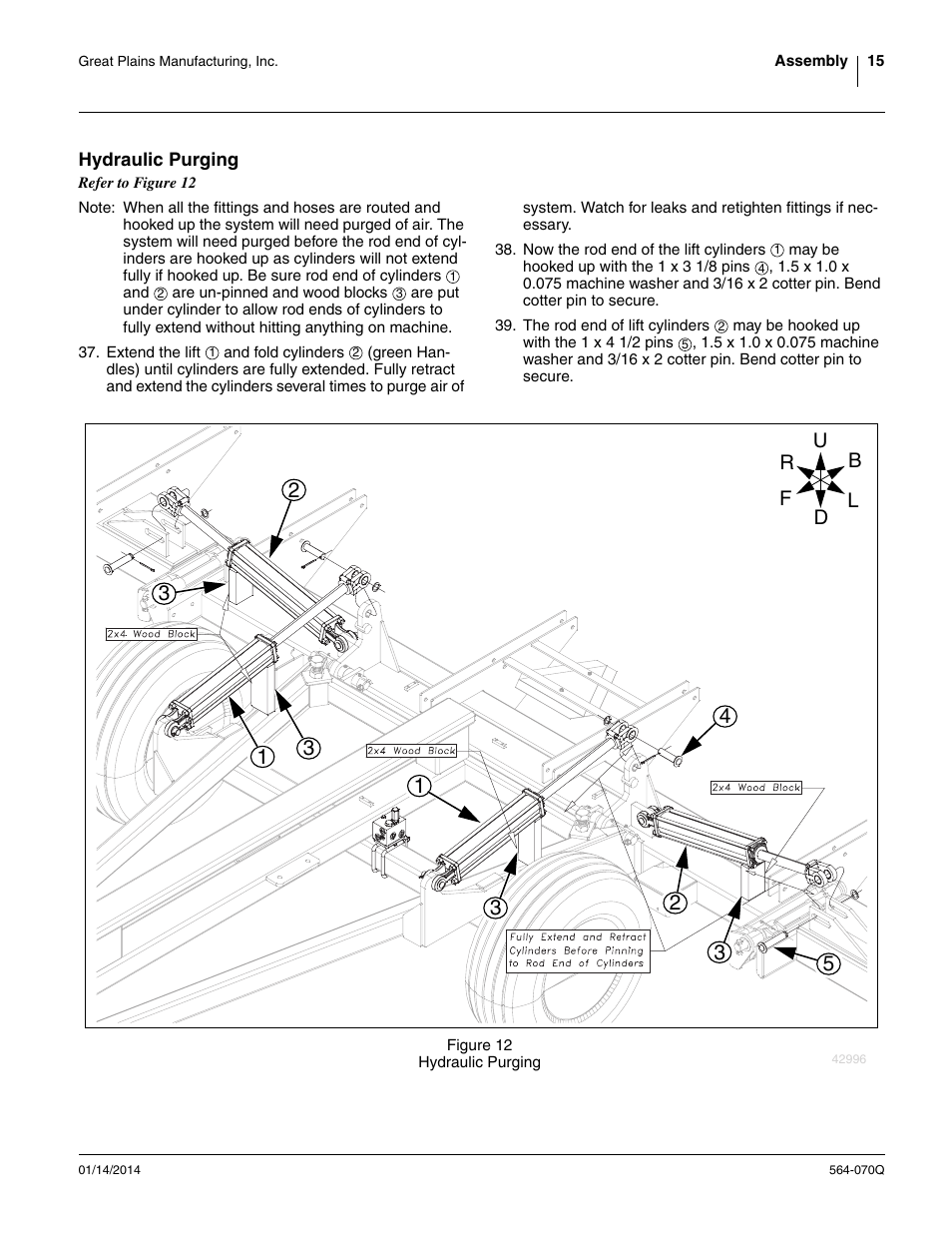 Hydraulic purging | Great Plains FH6800HD Predelivery Manual User Manual | Page 19 / 40