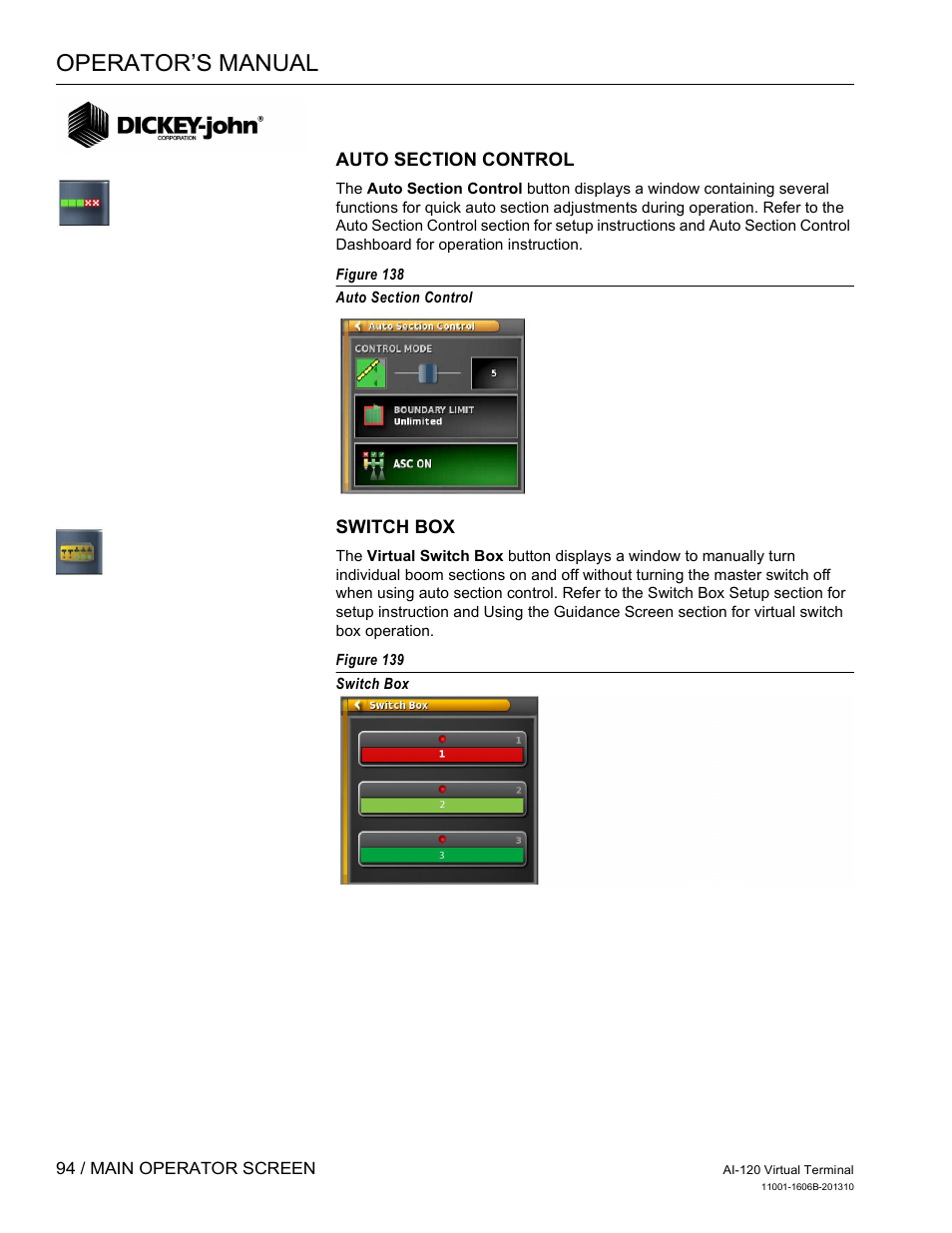 Operator’s manual | Great Plains DICKEY-john AI-120 12-inch Virtual Terminal User Manual | Page 102 / 193