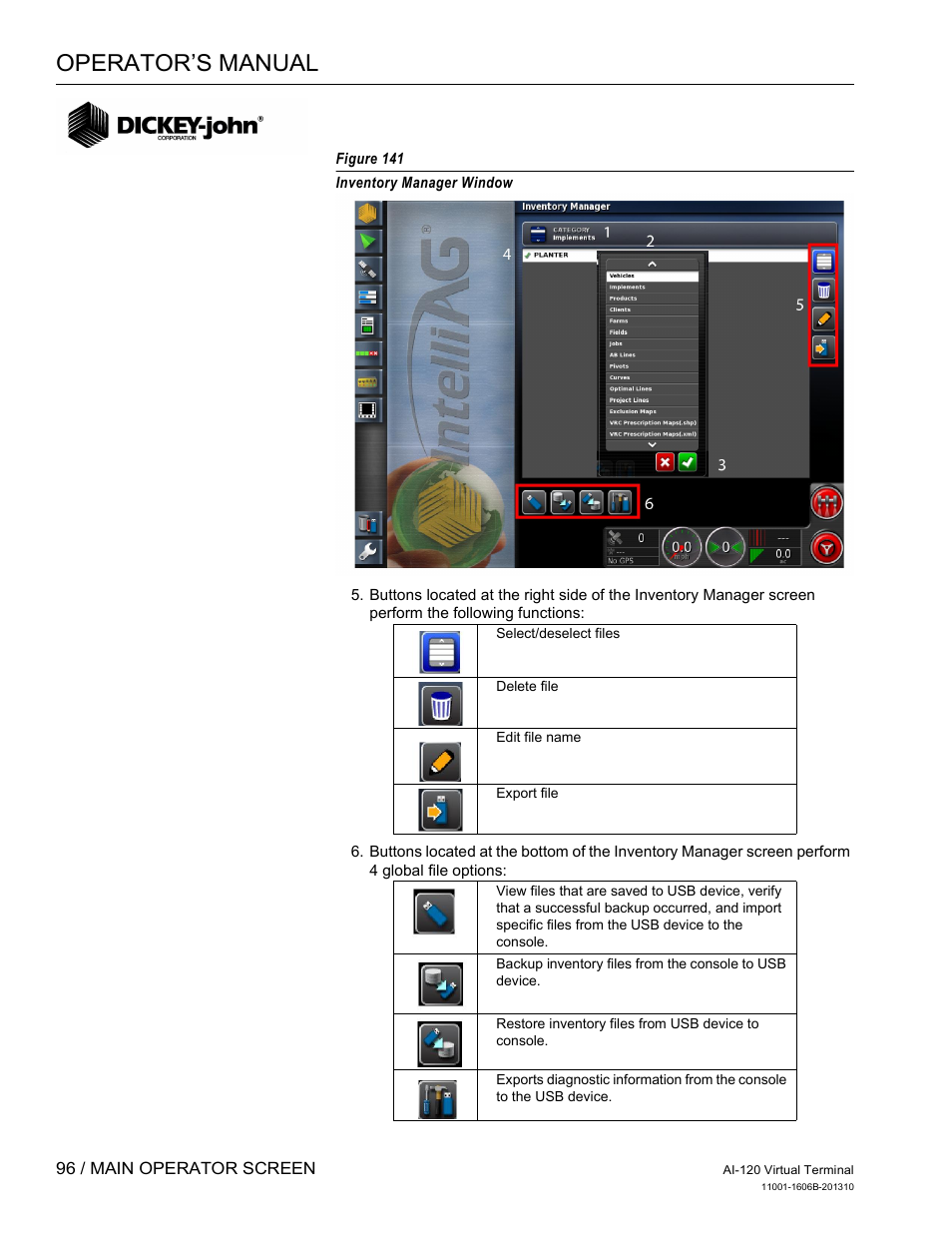 Operator’s manual | Great Plains DICKEY-john AI-120 12-inch Virtual Terminal User Manual | Page 104 / 193