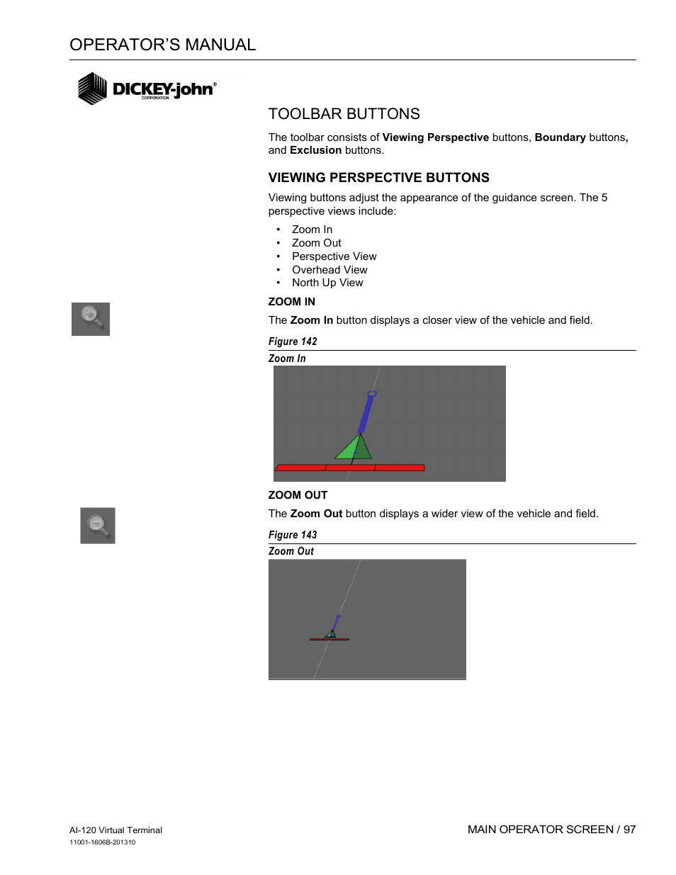 Operator’s manual, Toolbar buttons | Great Plains DICKEY-john AI-120 12-inch Virtual Terminal User Manual | Page 105 / 193