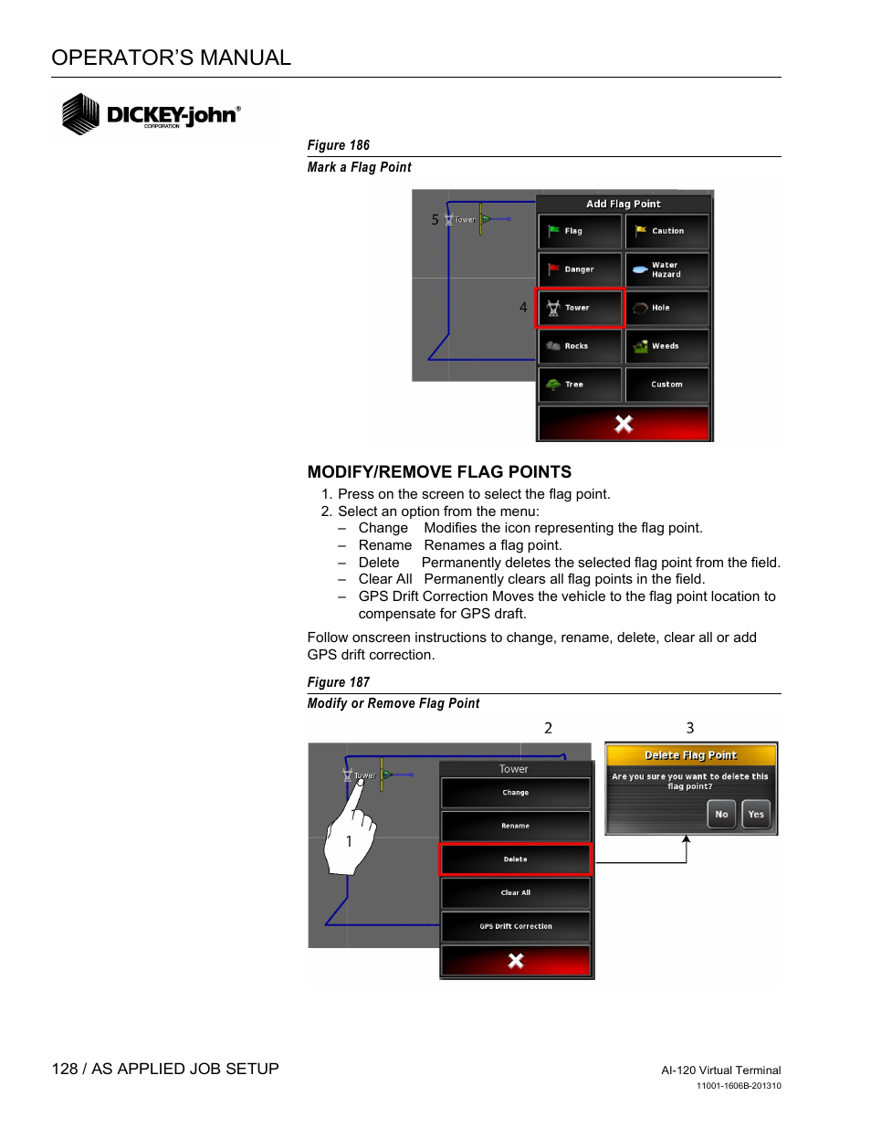 Operator’s manual | Great Plains DICKEY-john AI-120 12-inch Virtual Terminal User Manual | Page 136 / 193