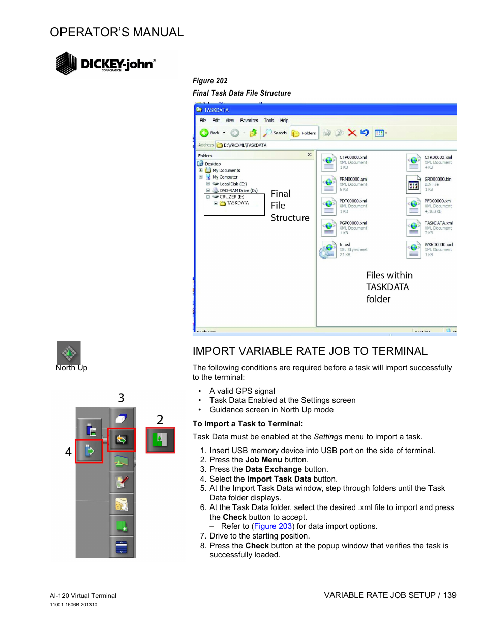 Operator’s manual, Import variable rate job to terminal | Great Plains DICKEY-john AI-120 12-inch Virtual Terminal User Manual | Page 147 / 193
