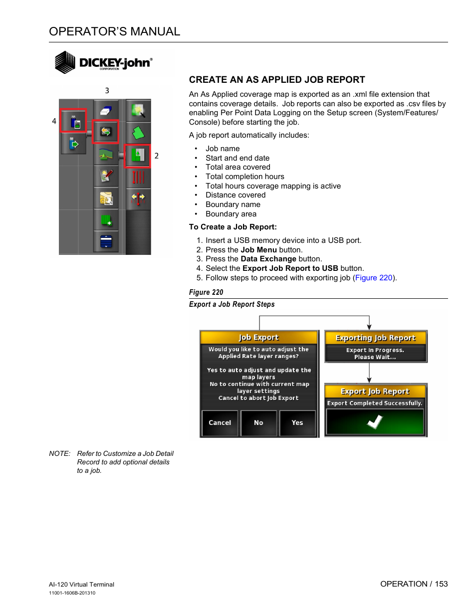 Operator’s manual | Great Plains DICKEY-john AI-120 12-inch Virtual Terminal User Manual | Page 161 / 193