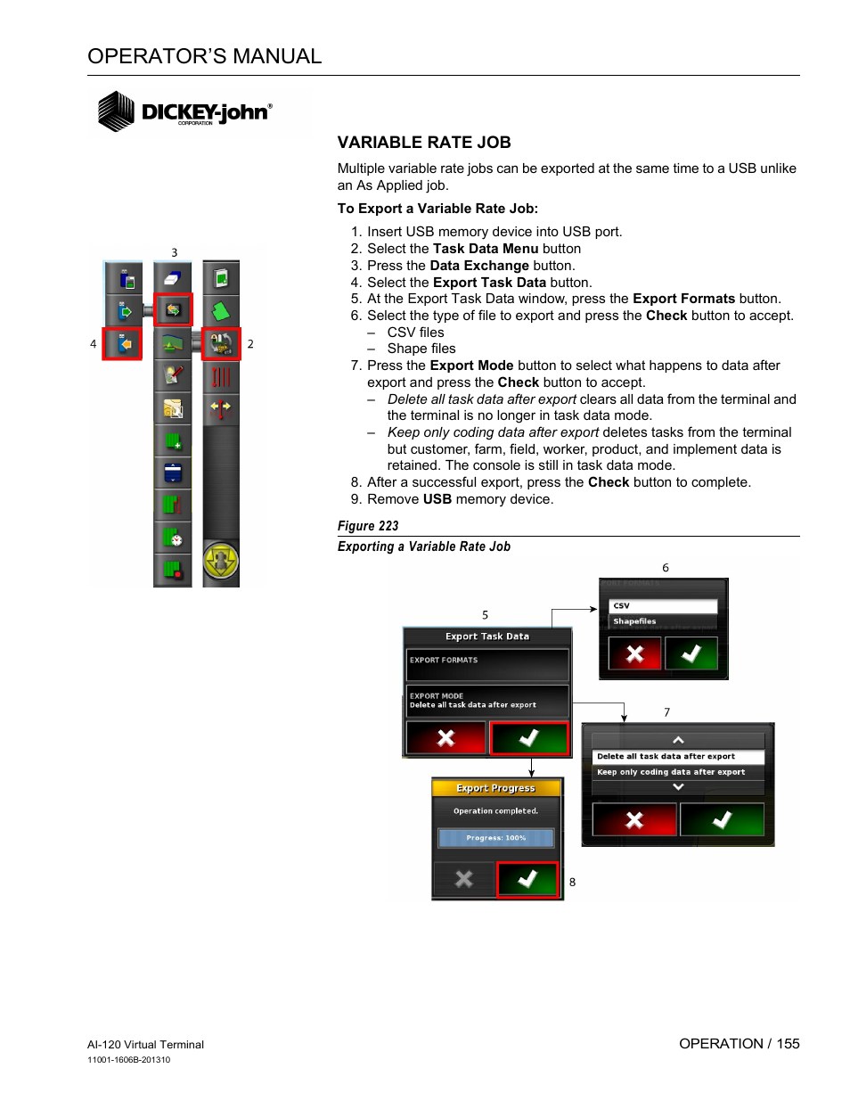 Operator’s manual | Great Plains DICKEY-john AI-120 12-inch Virtual Terminal User Manual | Page 163 / 193