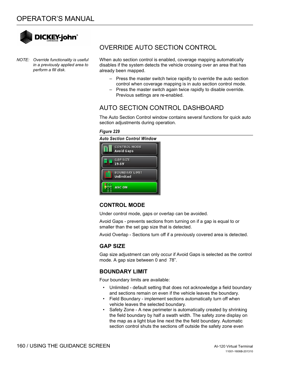 Operator’s manual | Great Plains DICKEY-john AI-120 12-inch Virtual Terminal User Manual | Page 168 / 193