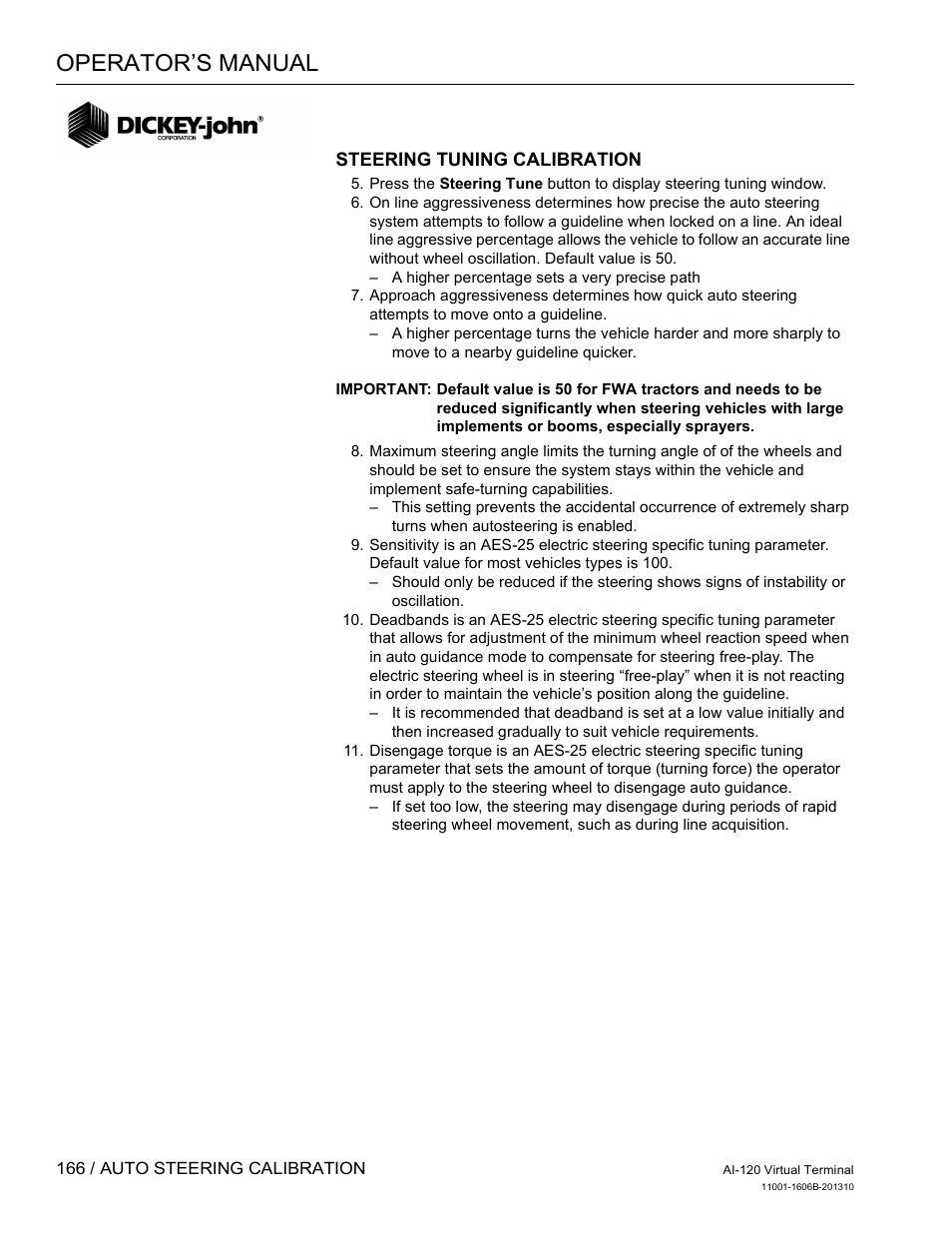 Operator’s manual | Great Plains DICKEY-john AI-120 12-inch Virtual Terminal User Manual | Page 174 / 193