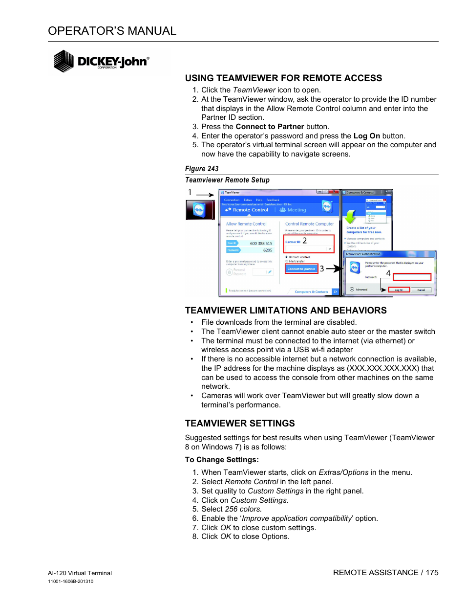 Operator’s manual | Great Plains DICKEY-john AI-120 12-inch Virtual Terminal User Manual | Page 183 / 193