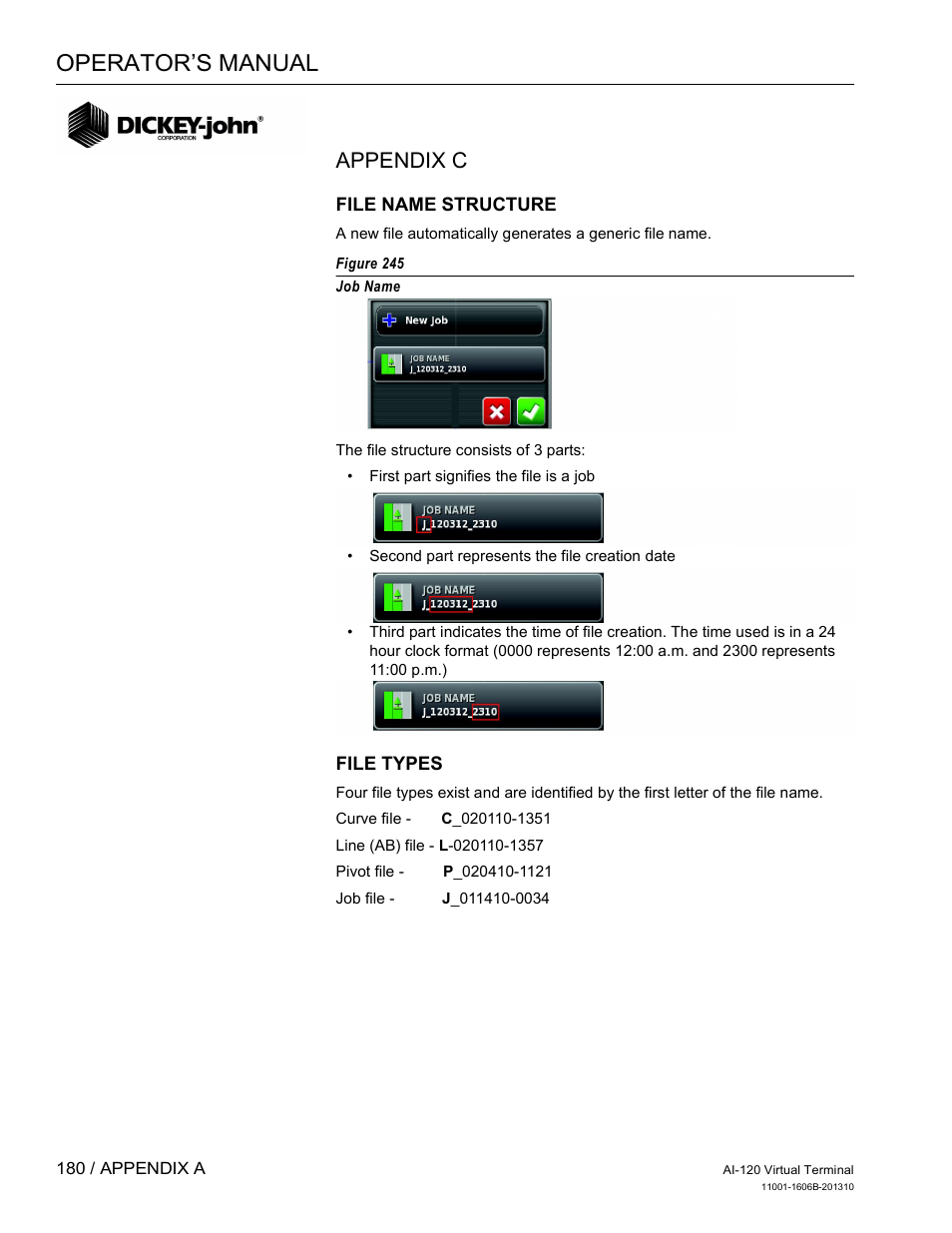 Operator’s manual, Appendix c | Great Plains DICKEY-john AI-120 12-inch Virtual Terminal User Manual | Page 188 / 193