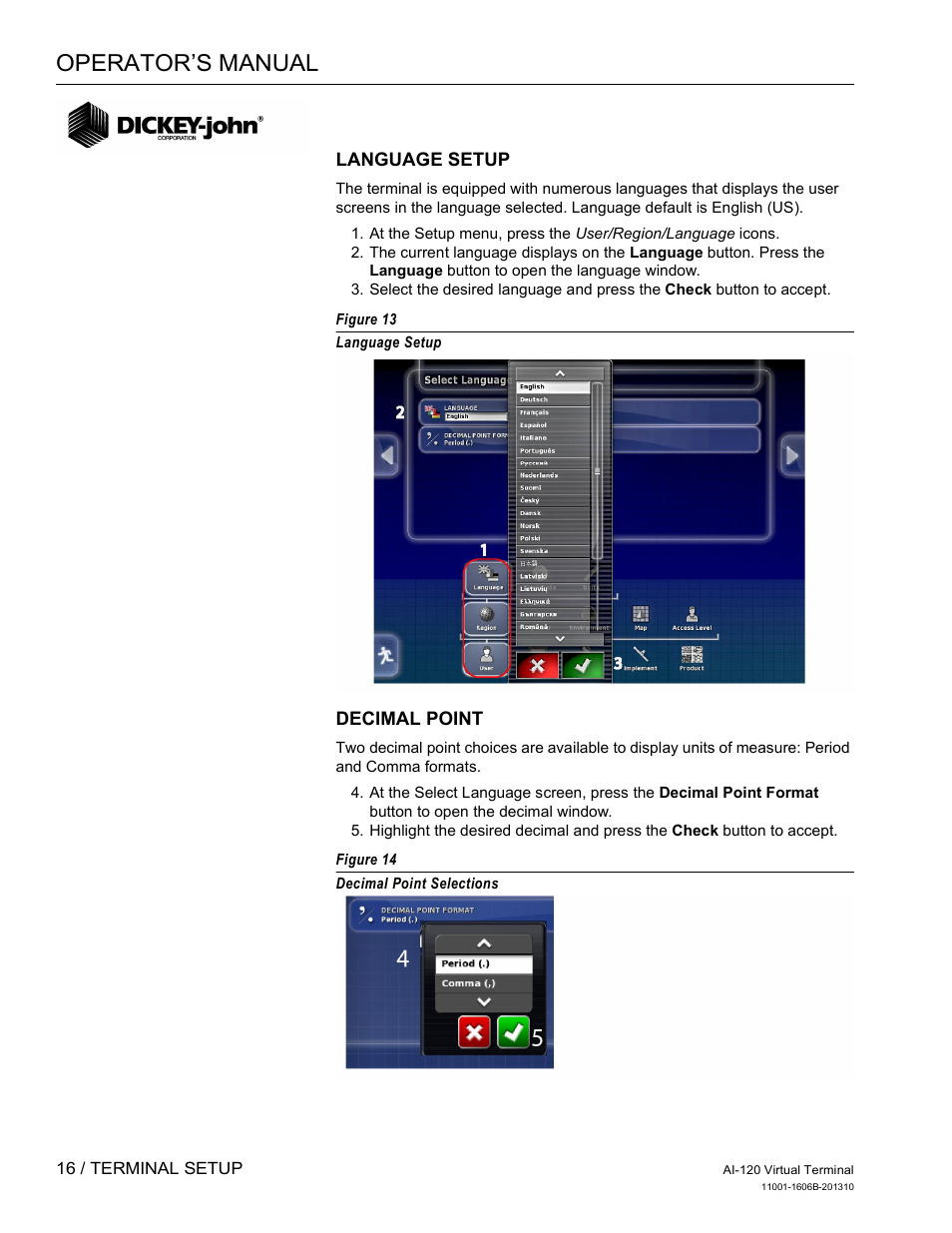 Operator’s manual | Great Plains DICKEY-john AI-120 12-inch Virtual Terminal User Manual | Page 24 / 193