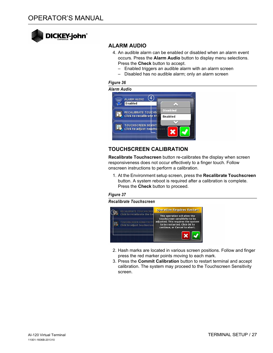 Operator’s manual | Great Plains DICKEY-john AI-120 12-inch Virtual Terminal User Manual | Page 35 / 193
