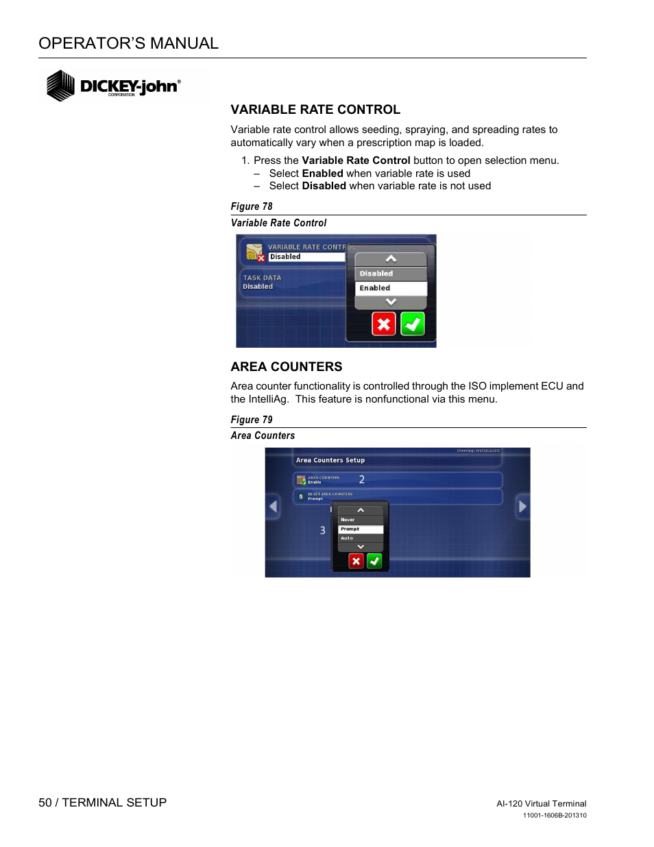 Operator’s manual | Great Plains DICKEY-john AI-120 12-inch Virtual Terminal User Manual | Page 58 / 193