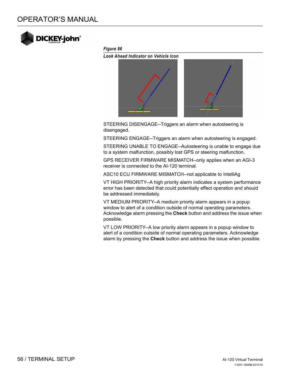 Operator’s manual | Great Plains DICKEY-john AI-120 12-inch Virtual Terminal User Manual | Page 64 / 193