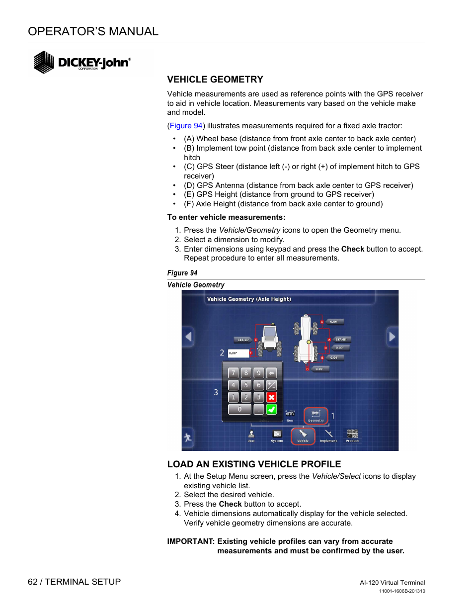 Operator’s manual | Great Plains DICKEY-john AI-120 12-inch Virtual Terminal User Manual | Page 70 / 193