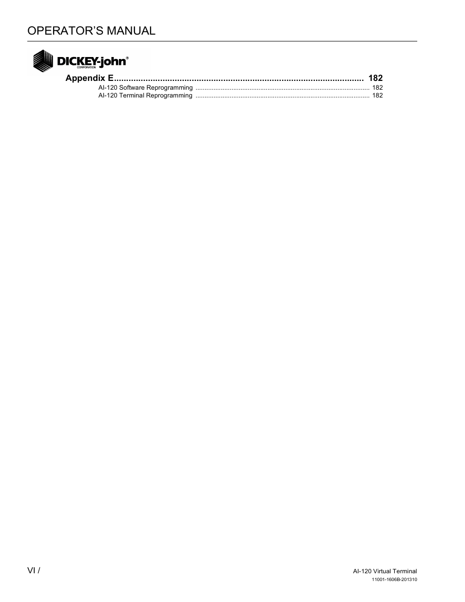 Operator’s manual | Great Plains DICKEY-john AI-120 12-inch Virtual Terminal User Manual | Page 8 / 193