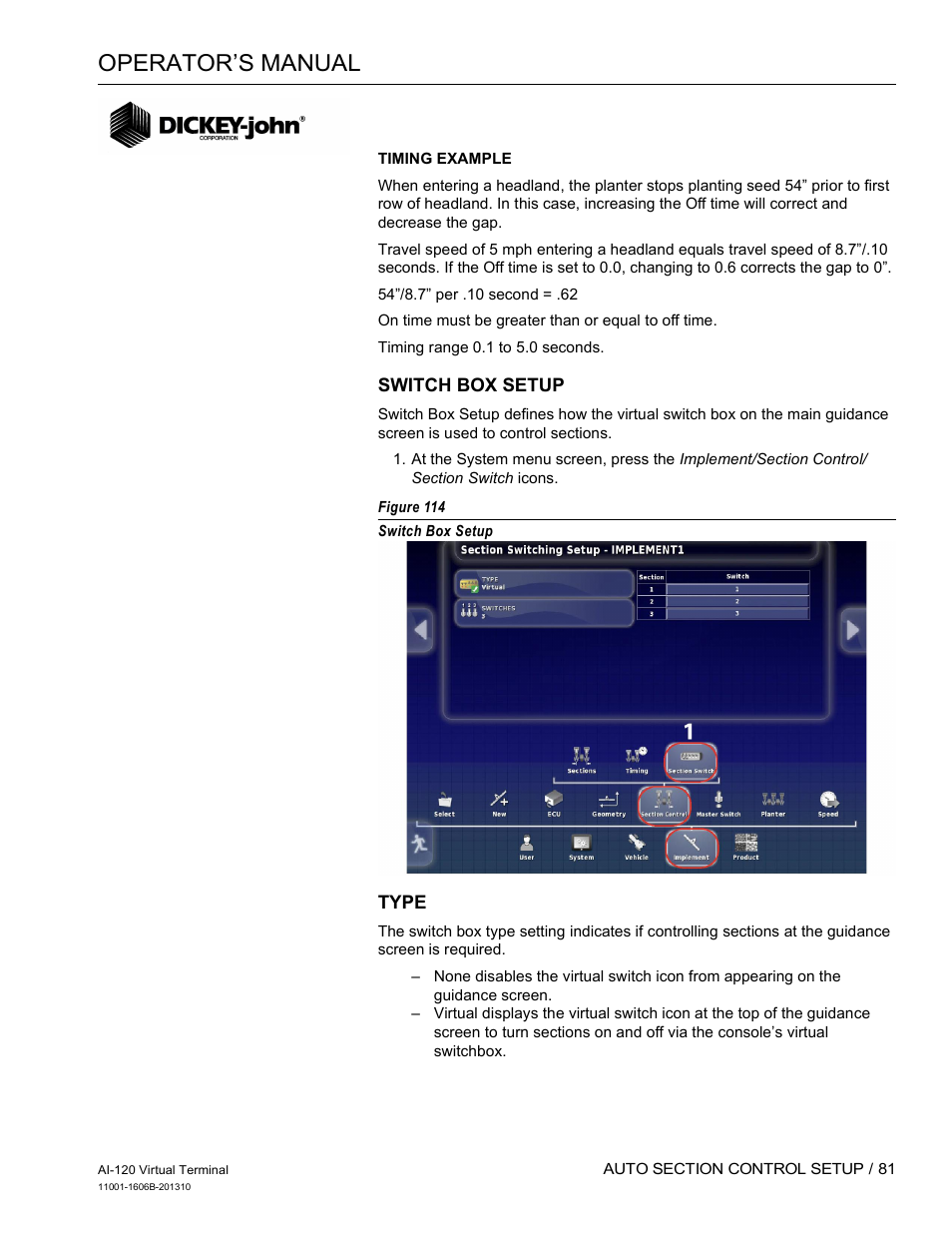 Operator’s manual | Great Plains DICKEY-john AI-120 12-inch Virtual Terminal User Manual | Page 89 / 193