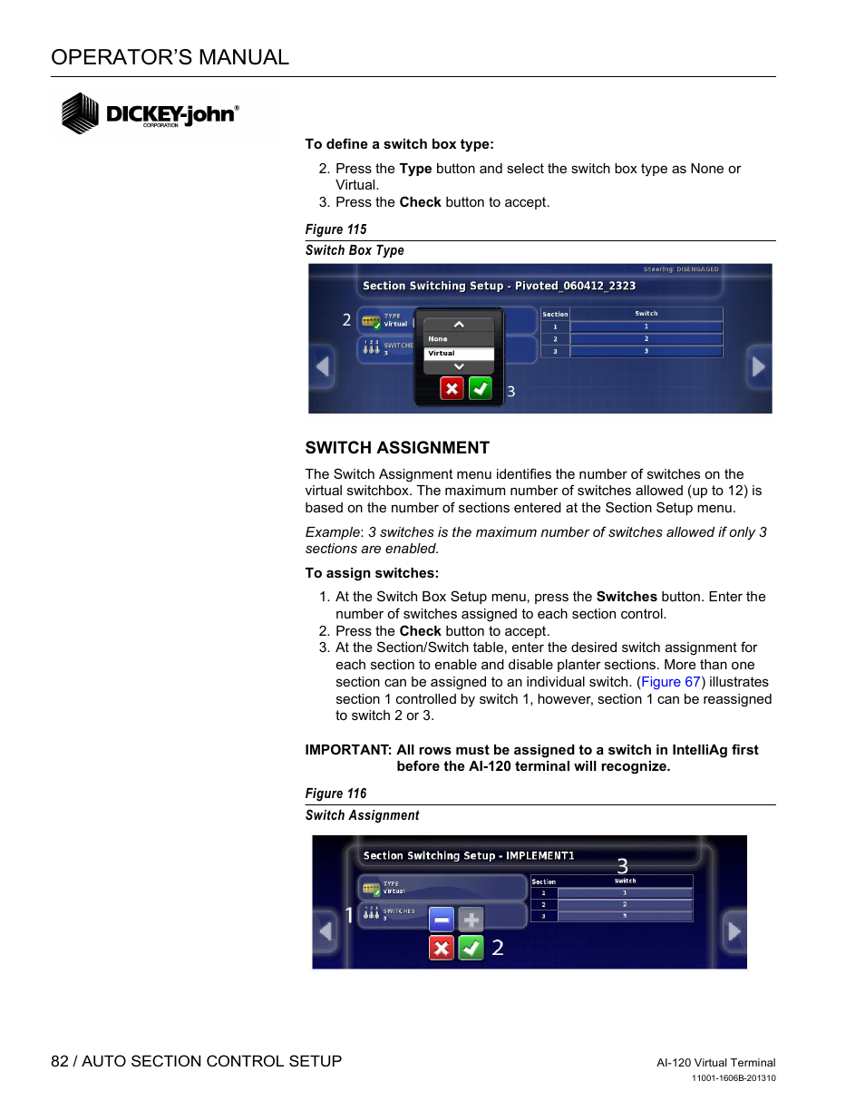 Operator’s manual | Great Plains DICKEY-john AI-120 12-inch Virtual Terminal User Manual | Page 90 / 193