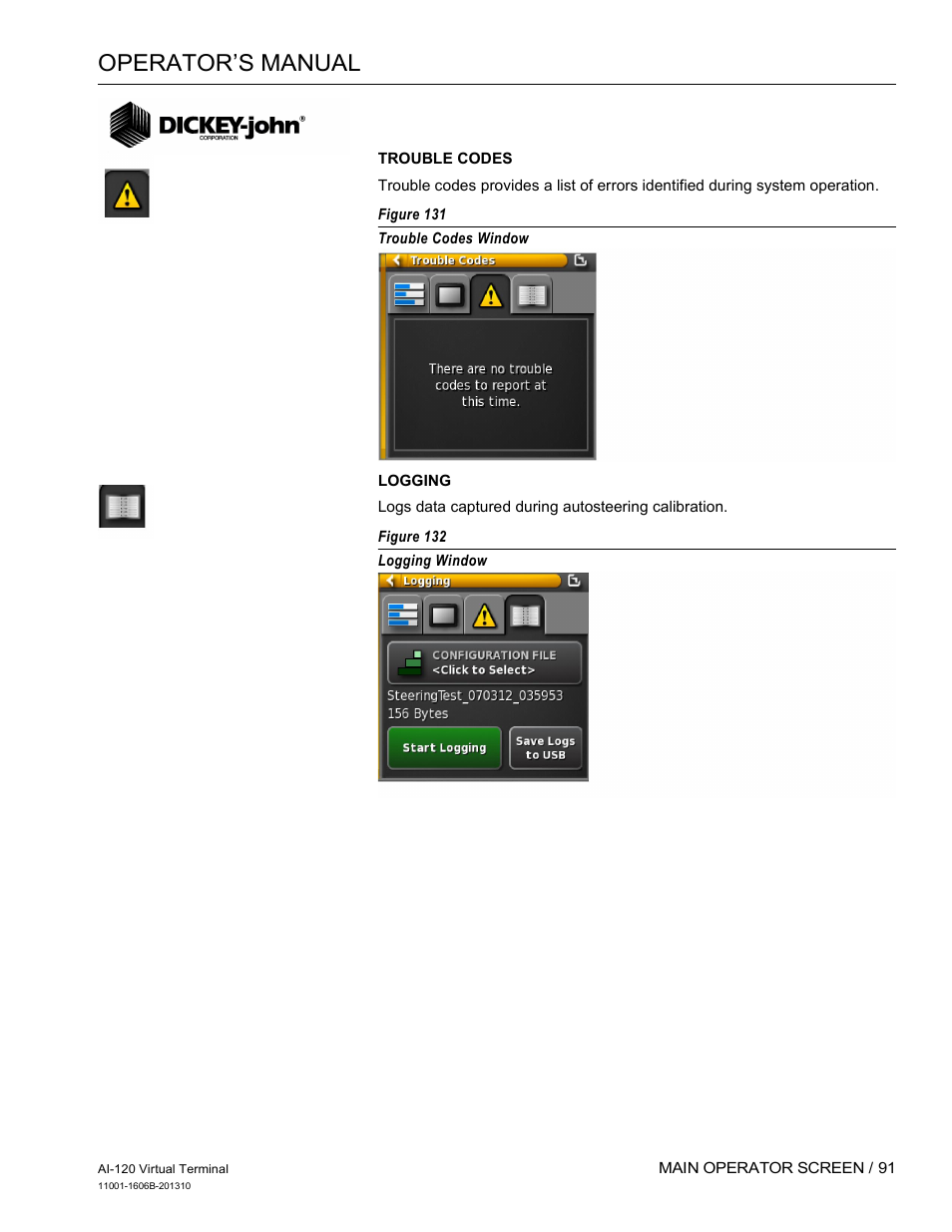 Operator’s manual | Great Plains DICKEY-john AI-120 12-inch Virtual Terminal User Manual | Page 99 / 193