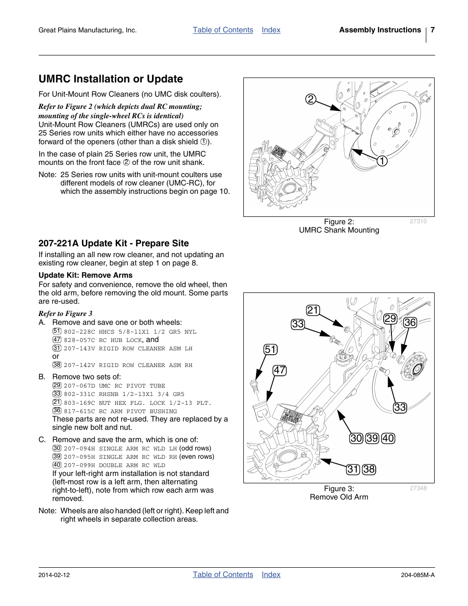 Umrc installation or update, 221a update kit - prepare site, Update kit: remove arms | Great Plains 207-216K Operator Manual User Manual | Page 11 / 46