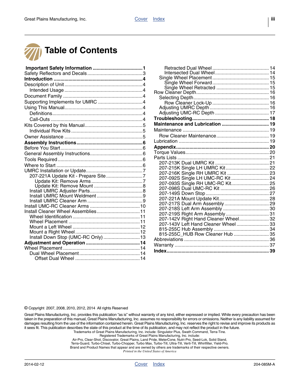 Great Plains 207-216K Operator Manual User Manual | Page 3 / 46