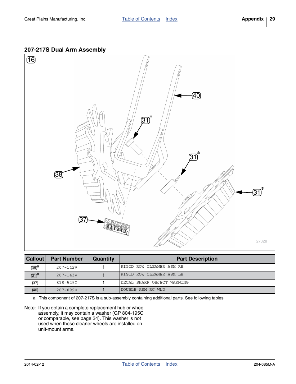 217s dual arm assembly | Great Plains 207-216K Operator Manual User Manual | Page 33 / 46