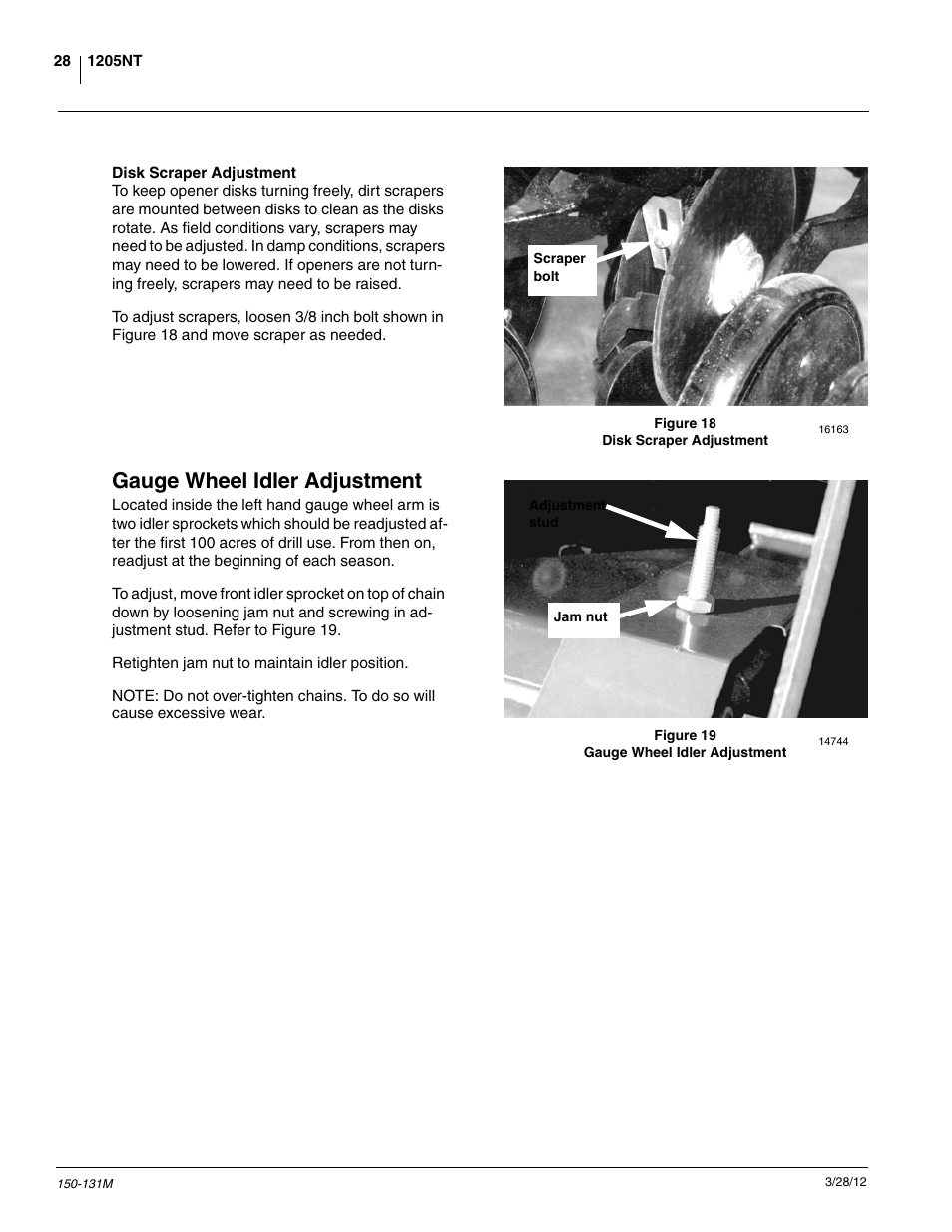 Gauge wheel idler adjustment | Great Plains 1205NT Operator Manual User Manual | Page 30 / 74