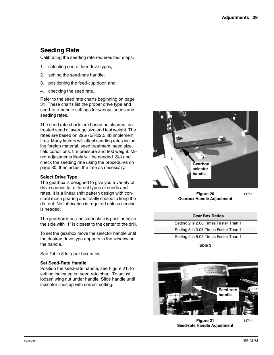 Seeding rate | Great Plains 1205NT Operator Manual User Manual | Page 31 / 74