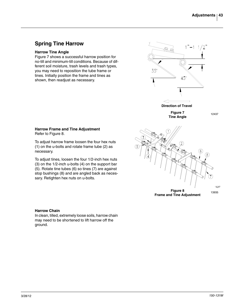 Spring tine harrow | Great Plains 1205NT Operator Manual User Manual | Page 45 / 74