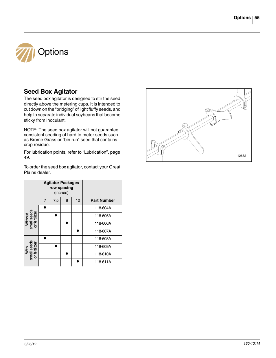Options, Seed box agitator | Great Plains 1205NT Operator Manual User Manual | Page 57 / 74