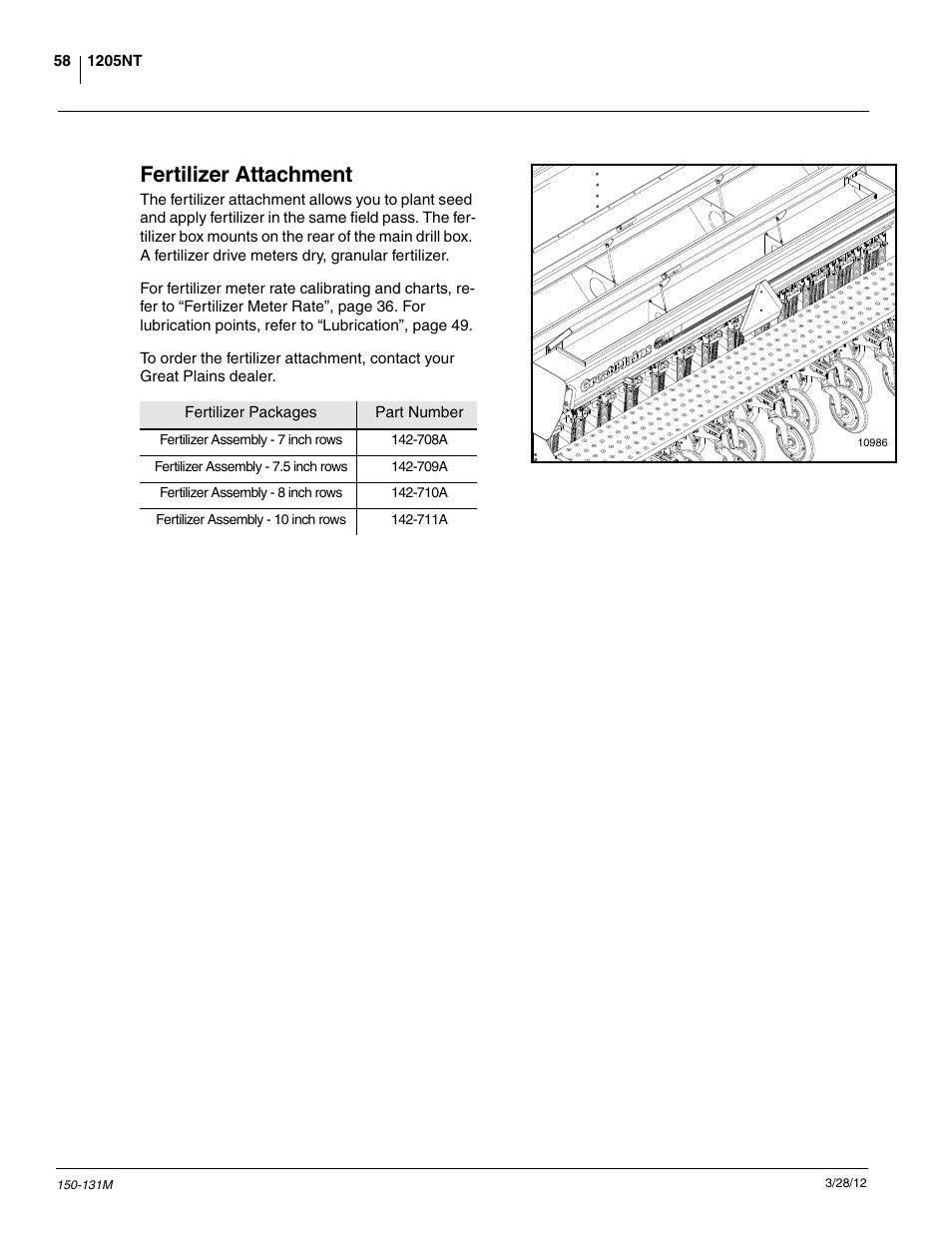 Fertilizer attachment | Great Plains 1205NT Operator Manual User Manual | Page 60 / 74