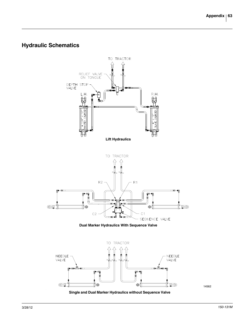 Hydraulic schematics | Great Plains 1205NT Operator Manual User Manual | Page 65 / 74