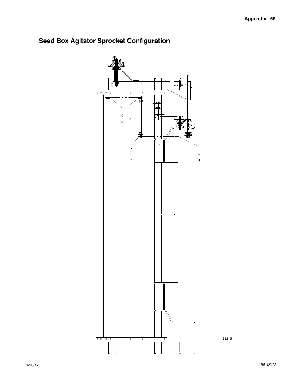 Seed box agitator sprocket configuration | Great Plains 1205NT Operator Manual User Manual | Page 67 / 74