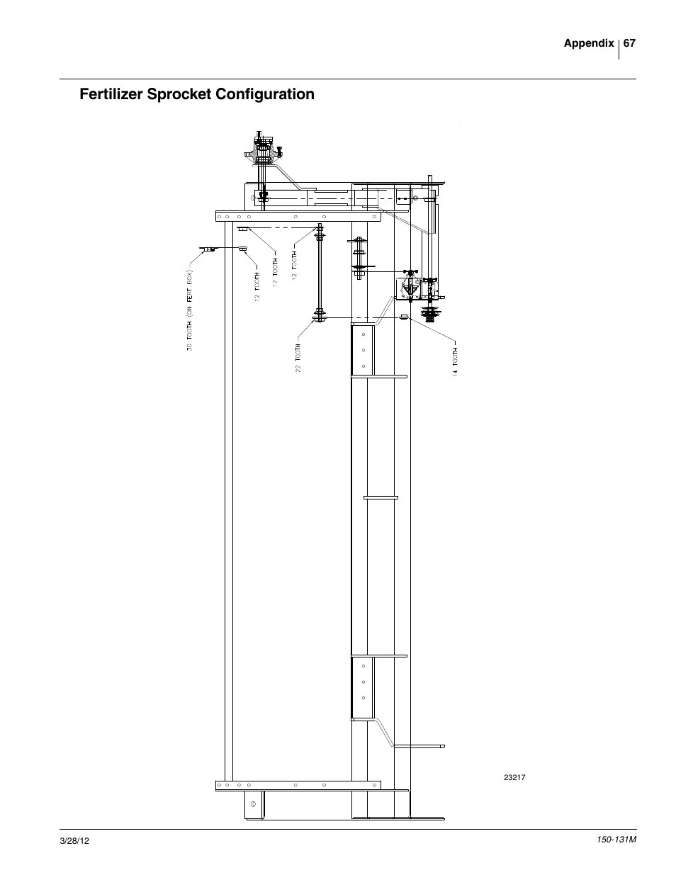 Fertilizer sprocket configuration | Great Plains 1205NT Operator Manual User Manual | Page 69 / 74