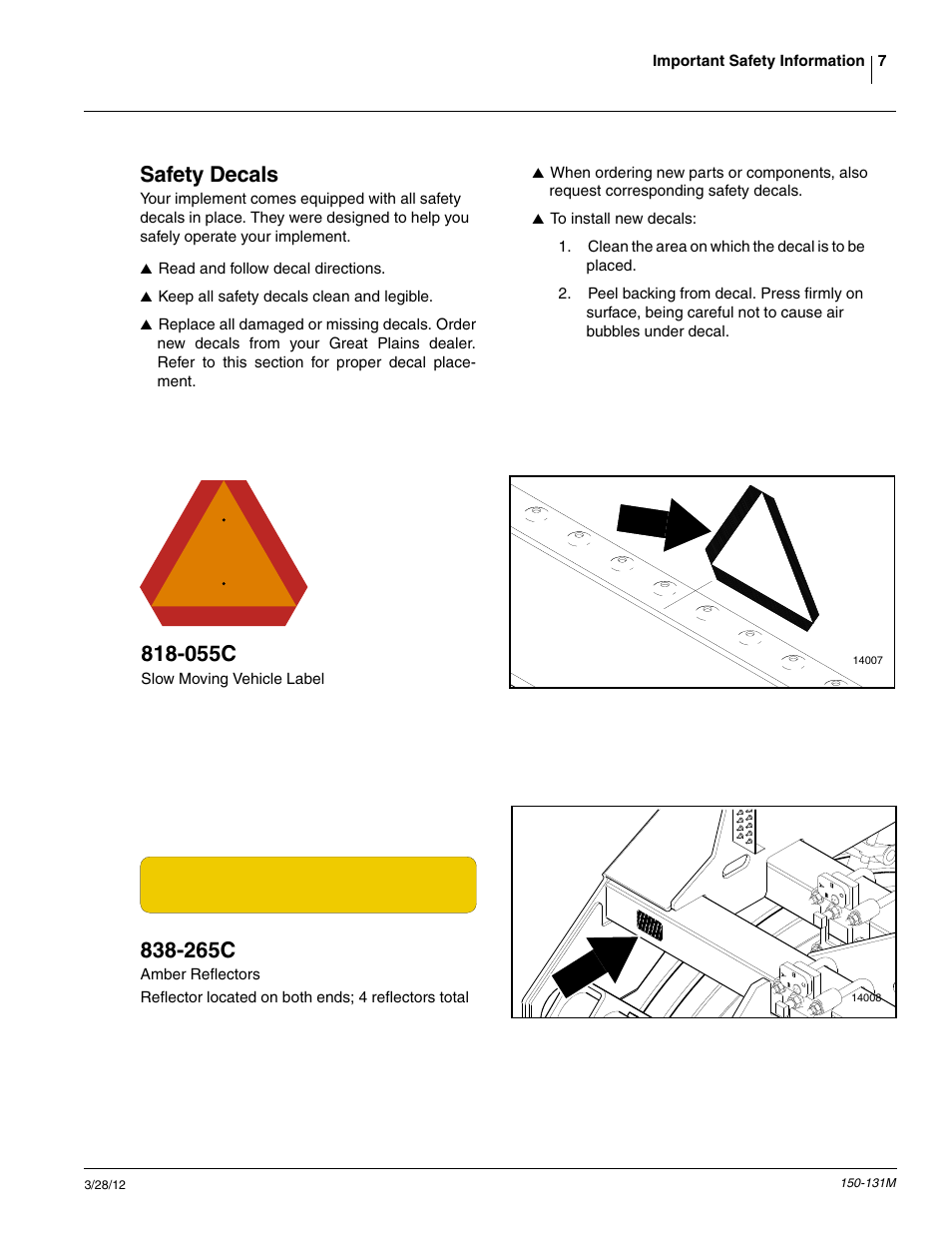 Safety decals, 055c, 265c | Great Plains 1205NT Operator Manual User Manual | Page 9 / 74