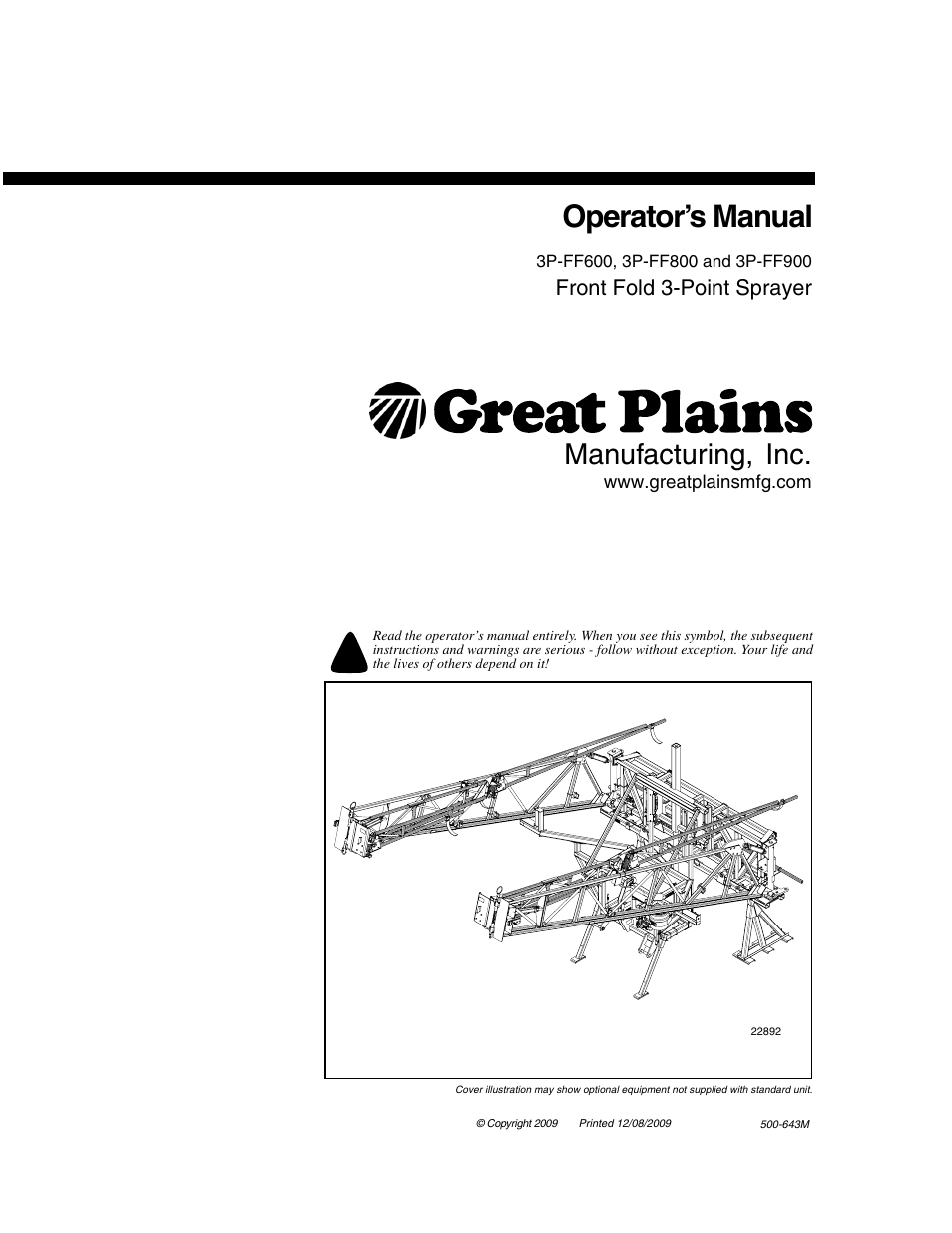 Great Plains 3P-FF900 Operator Manual User Manual | 47 pages