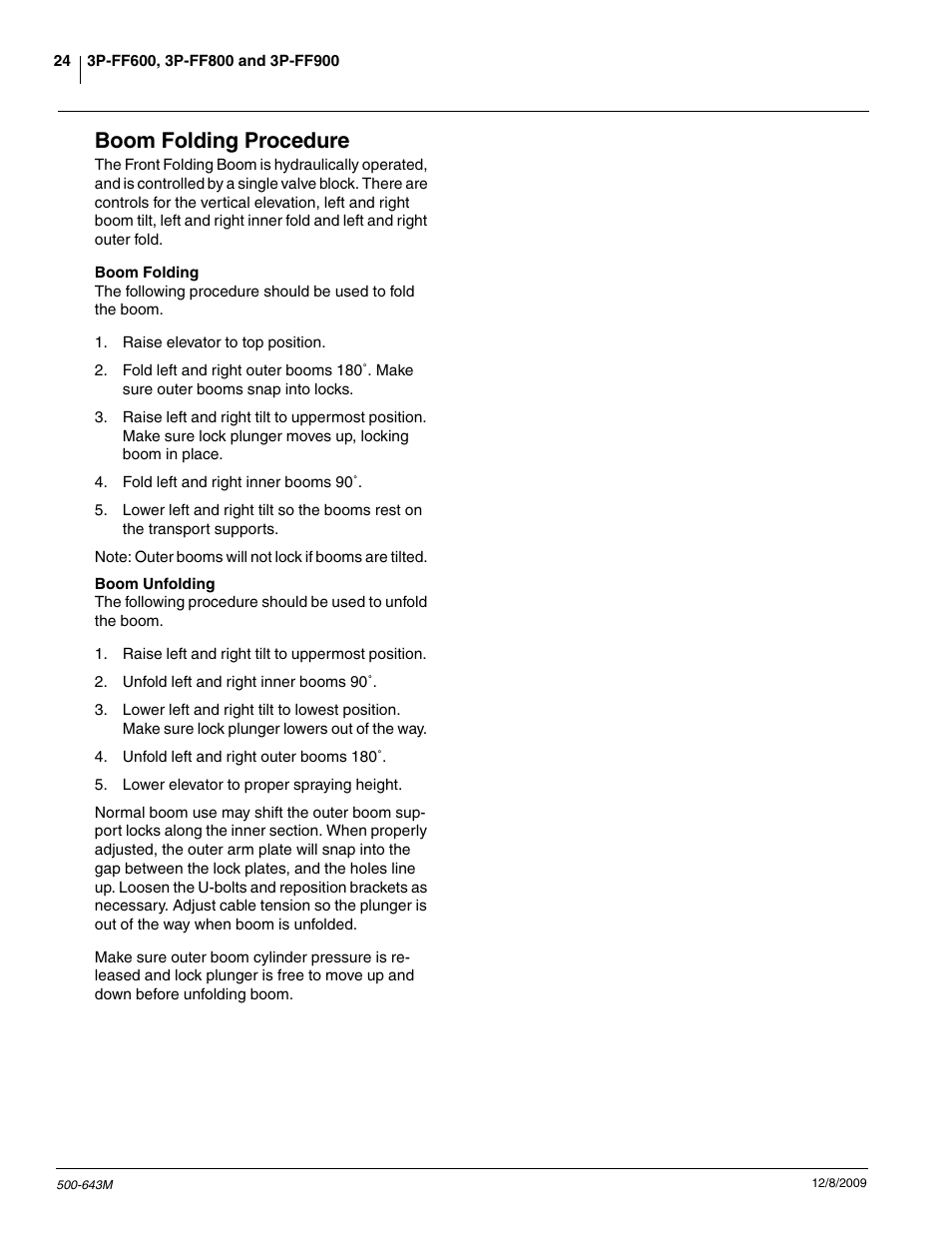 Boom folding procedure | Great Plains 3P-FF900 Operator Manual User Manual | Page 26 / 47