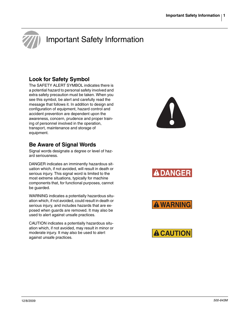 Important safety information, Look for safety symbol, Be aware of signal words | Great Plains 3P-FF900 Operator Manual User Manual | Page 3 / 47